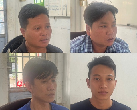 Bắt nhóm dùng bàn chông đinh chặn xe giữa đêm để cướp ở Long An, Tây Ninh- Ảnh 1. Nhóm 4 người đặt bàn chông cướp ban đêm đã bị bắt - Ảnh: Công an cung cấp