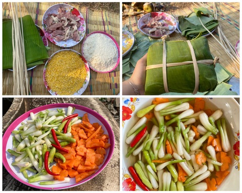 Khoảnh khắc Tết của tôi: Đem hương Tết Việt du xuân đất Lào- Ảnh 2. Món ăn ngày Tết của Việt Nam được tác giả làm trên đất nước Lào.