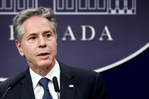 Ngoại trưởng Mỹ Antony Blinken phát biểu họp báo tại Buenos Aires (Argentina) ngày 23-2 - Ảnh: REUTERS Ngoại trưởng Mỹ Antony Blinken phát biểu trong cuộc họp báo tại TP Buenos Aires (Argentina) ngày 23-2 - Ảnh: REUTERS