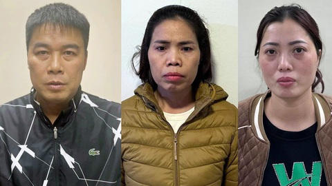 Bộ Công an bắt chủ tịch Tập đoàn Phúc Sơn vì 'gây hậu quả nghiêm trọng'- Ảnh 1. Từ trái sang: Nguyễn Văn Hậu, Nguyễn Thị Hằng, Đỗ Thị Mai - Ảnh: Công an cung cấp