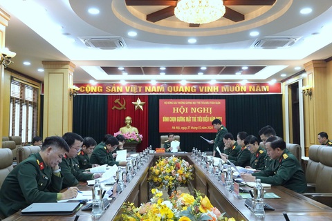 Công bố 10 gương mặt trẻ tiêu biểu toàn quân năm 2023- Ảnh 1. Hội đồng giải thưởng Gương mặt trẻ tiêu biểu toàn quân tổ chức hội nghị bình chọn gương mặt trẻ tiêu biểu năm 2023 - Ảnh: THỤY DU