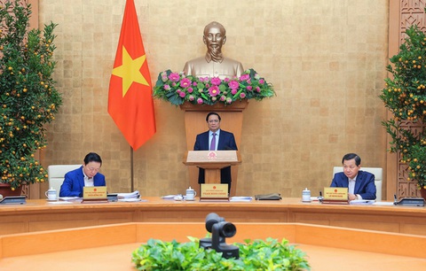 Thủ tướng: Khó ở đâu tháo gỡ ở đó, vướng cấp nào cấp đó giải quyết- Ảnh 1. Thủ tướng Phạm Minh Chính chủ trì phiên họp chuyên đề pháp luật với 11 nội dung quan trọng - Ảnh: VGP