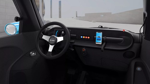 Microlino Lite: Ô tô điện không cần bằng lái, nhỏ hơn Wuling MiniEV, giá như Morning- Ảnh 4. Táp lô xe cực kỳ đơn giản với chỉ màn hình hiển thị các dữ liệu thiết yếu nhất trước mặt người lái là tâm điểm - Ảnh: Micro