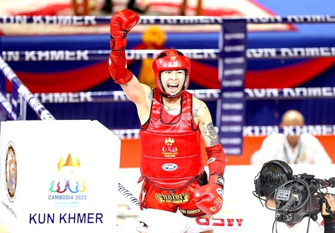 Võ sĩ Bùi Yến Ly: 'Con từng thử yêu con trai rồi nhưng không thể'- Ảnh 4. Yến Ly tại SEA Games 32 Campuchia năm 2023 - Ảnh: FBNV