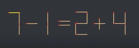 Thử tài IQ: Di chuyển một que diêm để 3+4=4+1 thành phép tính đúng- Ảnh 4.