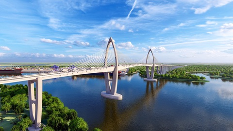 Cầu kết nối vùng Đông Nam Bộ có nhịp chính lớn nhất Đông Nam Á đang vượt tiến độ- Ảnh 1. Phối cảnh cầu Phước An, cầu có tính kết nối giao thông quan trọng của vùng Đông Nam Bộ.