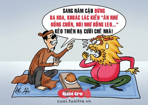 Phát rầu với những quẻ bói năm rồng- Ảnh 2. Giáp Thìn đi coi bói bị mắng té tát - Tranh: Hữu Lộc