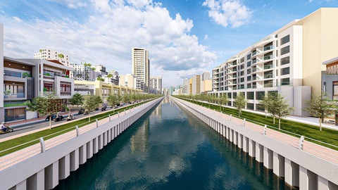 Tiến độ dự án cải tạo rạch Xuyên Tâm và bờ bắc kênh Đôi ra sao?- Ảnh 1. Phối cảnh rạch Xuyên Tâm sau khi được cải tạo - Ảnh: Ban Quản lý dự án đầu tư xây dựng hạ tầng đô thị