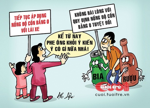 Chia phe vì cái 'nồng độ cồn'- Ảnh 2. Chia phe vì cái "nồng độ cồn" - Tranh: Hữu Lộc