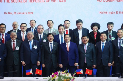 Vietjet sẽ sớm mở đường bay đến Philippines- Ảnh 1. Thủ tướng Phạm Minh Chính tiếp đón Tổng thống Philippines Ferrdinand Romualdez Marcos Jr.