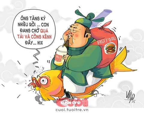 Cá chép ngày càng vất vả- Ảnh 1. Cá chép ngày càng vất vả - Tranh: Viiip