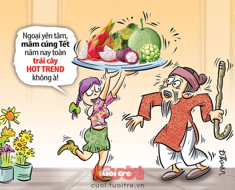 Mâm ngũ quả hot trend cho ngoại đón Tết- Ảnh 1. Mâm ngũ quả hot trend cho ngoại đón Tết - Tranh: Đức Thuận