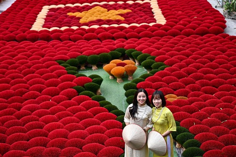 Làng Quảng Phú Cầu nay đã làm hương có nhiều màu sắc, bên cạnh màu đỏ truyền thống - Ảnh: AFP Làng hương Quảng Phú Cầu nay đã làm hương có nhiều màu sắc, bên cạnh màu đỏ truyền thống - Ảnh: AFP