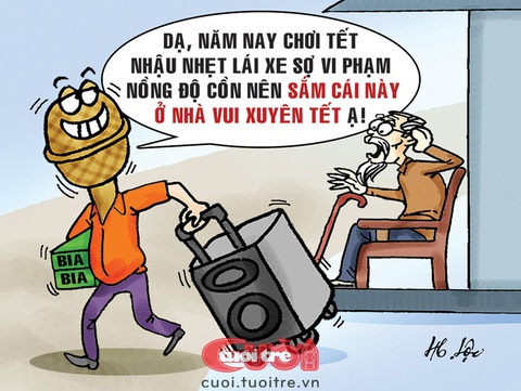 Tết ở nhà hàng xóm- Ảnh 2. Tết ở nhà hàng xóm - Tranh: Hữu Lộc