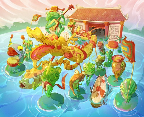 Tác phẩm Tác phẩm "Hội múa rồng ao Đoài" - Tác giả Trương Duy Thuận.