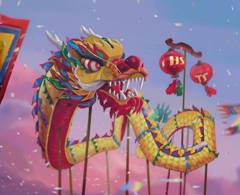 Tác phẩm Tác phẩm "Rồng lễ hội" - Tác giả Đức Trần.