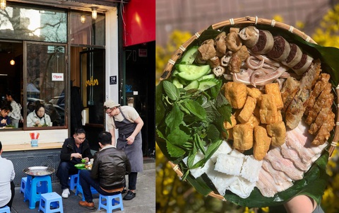 Bún đậu mắm tôm Nhiều người đến quán vợ chồng chị Nhung Đào để ăn bún đậu mắm tôm của người Việt - Ảnh: NVCC