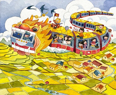 Tác phẩm Tác phẩm "Tàu đưa Tết về" - Tác giả Chi Chi.