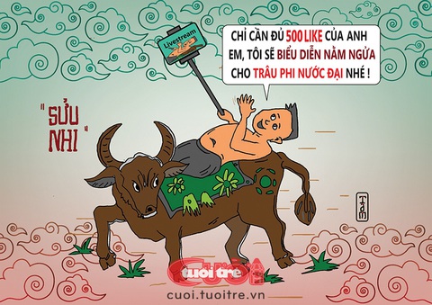 Chùm tranh dân gian độc lạ mừng xuân Giáp Thìn- Ảnh 3. Tranh dân gian "sửu nhi" - Bùi Thanh Tâm