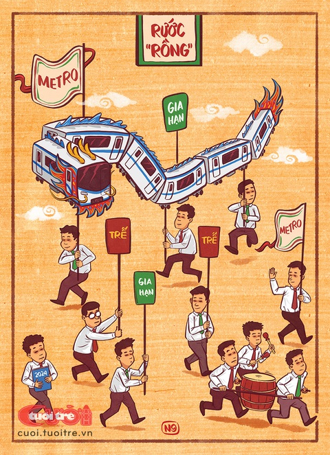 Rước rồng metro năm Thìn- Ảnh 1. Rước rồng metro năm Thìn - Tranh: Hải Nam
