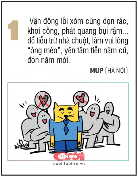 10 kiểu tất niên vui vẻ, độc đáo để tiễn 'ông Mèo'- Ảnh 1. Vận động lối xóm cùng dọn rác, khơi cống, phát quang bụi rậm... để tiễu trừ nhà chuột