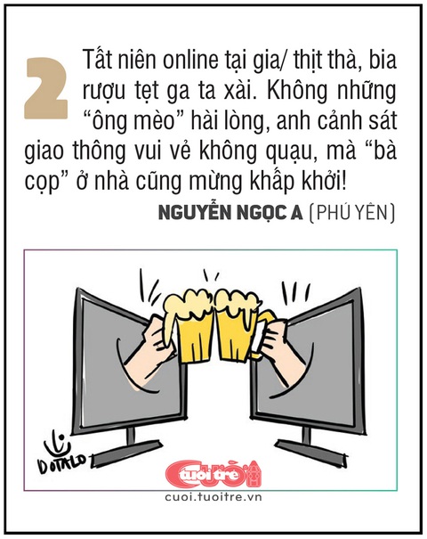 10 kiểu tất niên vui vẻ, độc đáo để tiễn 'ông Mèo'- Ảnh 2. Tất niên online tại gia/ thịt thà, bia rượu tẹt ga ta xài.