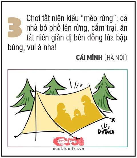 10 kiểu tất niên vui vẻ, độc đáo để tiễn 'ông Mèo'- Ảnh 3. Chơi tất niên kiểu “mèo rừng”: cả nhà bỏ phố lên rừng, cắm trại...