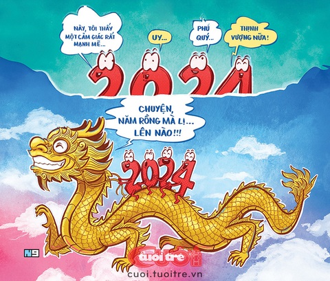 Năm mới Giáp Thìn 2024 'đạp gió rẽ sóng' tiến lên thịnh vượng- Ảnh 1. Năm mới Giáp Thìn 2024 "đạp gió rẽ sóng" tiến lên thịnh vượng - Tranh: Hải Nam