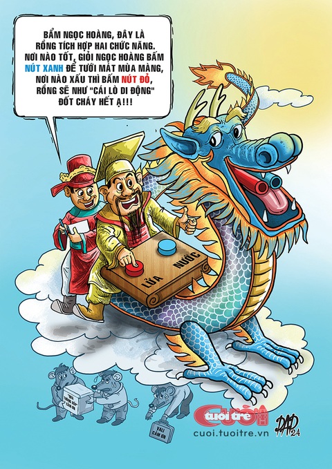 Rồng Giáp Thìn đa chức năng, Ngọc Hoàng thích mê- Ảnh 1. Rồng Giáp Thìn đa chức năng, Ngọc Hoàng thích mê - Tranh: DAD
