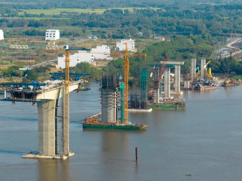 13 mũi thi công xuyên Tết tại công trường cầu Nhơn Trạch- Ảnh 1. Gói thầu cầu Nhơn Trạch dự kiến hoàn thành sớm 4 tháng so với tiến độ hợp đồng - Ảnh: Ban quản lý dự án Mỹ Thuận