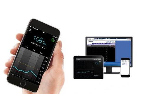 Cẩn thận biến chứng đái tháo đường nặng vì sử dụng đồng hồ, vòng tay đo đường huyết- Ảnh 2. Công nghệ đo đường huyết liên tục có thể gắn kết với máy tính, điện thoại để bác sĩ theo dõi - Ảnh: BSCC
