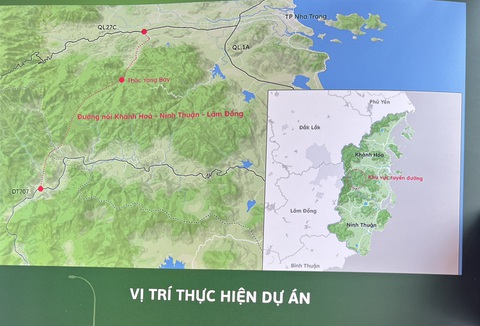 Chủ tịch Quốc hội ấn nút động thổ dự án giao thông kết nối Khánh Hòa - Ninh Thuận - Lâm Đồng- Ảnh 2. Sơ đồ hướng tuyến đường kết nối liên vùng - Ảnh UBND tỉnh Khánh Hòa cung cấp