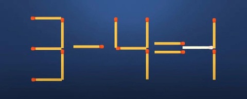 Thử tài IQ: Di chuyển một que diêm để 3+4=1 thành phép tính đúng- Ảnh 2.