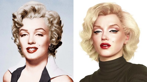 Cơ hội trò chuyện với Marilyn Monroe phiên bản kỹ thuật số- Ảnh 1. Marilyn Monroe (trái) và phiên bản kỹ thuật số Digital Marilyn. Nguồn: hollywoodreporter.com