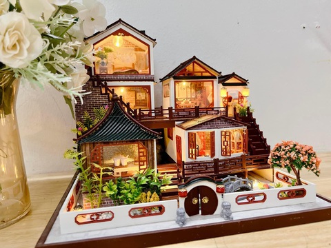 Mẹ bỉm sữa mê tít mô hình nhà gỗ, tiết kiệm tiền để mua về lắp ráp- Ảnh 4. Mô hình nhà gỗ đẹp do Kim Chi sưu tập
