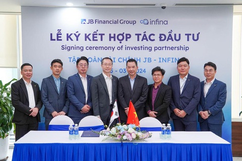Tập đoàn Tài chính JB đầu tư chiến lược vào Infina- Ảnh 1. Khoản đầu tư này hướng tới củng cố hợp tác chiến lược đã có trước đó giữa Công ty Chứng khoán JB Việt Nam (JBSV, công ty con của JBFG) và Infina, đồng thời gia tăng sức mạnh cộng hưởng trong kinh doanh tại khu vực Châu Á của cả hai bên
