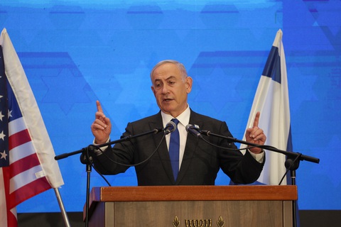 Thủ tướng Israel Benjamin Netanyahu phát biểu hôm 18-2 - Ảnh: REUTERS Thủ tướng Israel Benjamin Netanyahu phát biểu hôm 18-2 - Ảnh: REUTERS