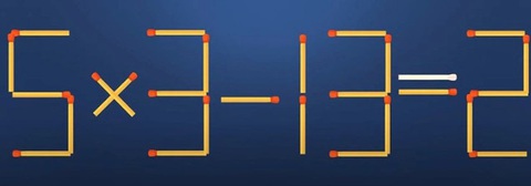 Thử tài IQ: Di chuyển một que diêm để 5x3=13-2 thành phép tính đúng- Ảnh 2.