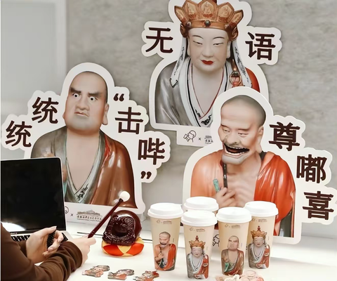 Những ly nước được thiết kế, lấy cảm hứng từ ba vị La Hán - Ảnh: Sohu Những ly nước được thiết kế, lấy cảm hứng từ ba vị La Hán - Ảnh: Sohu