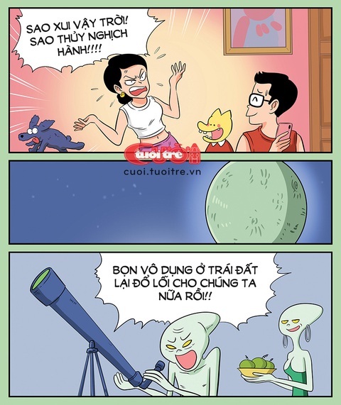 Nỗi oan của cư dân sao Thủy- Ảnh 1. Nỗi oan của cư dân Sao Thủy - Tranh: Thăng Fly