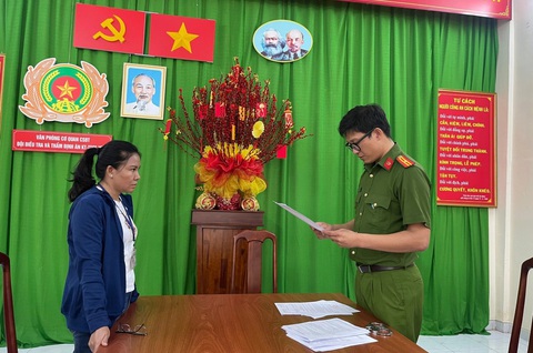 Tạo vỏ bọc ở biệt thự, đi xe sang để kêu gọi đầu tư, lừa đảo trên 80 tỉ đồng- Ảnh 1. Võ Ngọc Hạ Quyên lúc bị bắt - Ảnh: Công an cung cấp