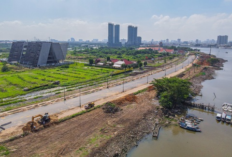 Bờ sông Sài Gòn phía Thủ Thiêm thay đổi rực rỡ- Ảnh 3. Bờ sông Sài Gòn phía Thủ Thiêm thay đổi rực rỡ- Ảnh 3.