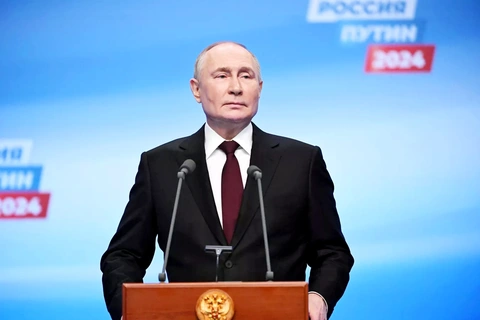 Ông Putin phát biểu sau khi đắc cử tổng thống nhiệm kỳ mới - Ảnh: SPUTNIK Ông Putin phát biểu sau khi đắc cử tổng thống nhiệm kỳ mới - Ảnh: SPUTNIK