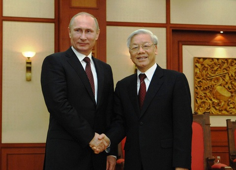Tổng bí thư Nguyễn Phú Trọng chúc mừng Tổng thống Nga Vladimir Putin- Ảnh 1. Tổng bí thư Nguyễn Phú Trọng trong một cuộc gặp với Tổng thống Nga Vladimir Putin - Ảnh: TTXVN