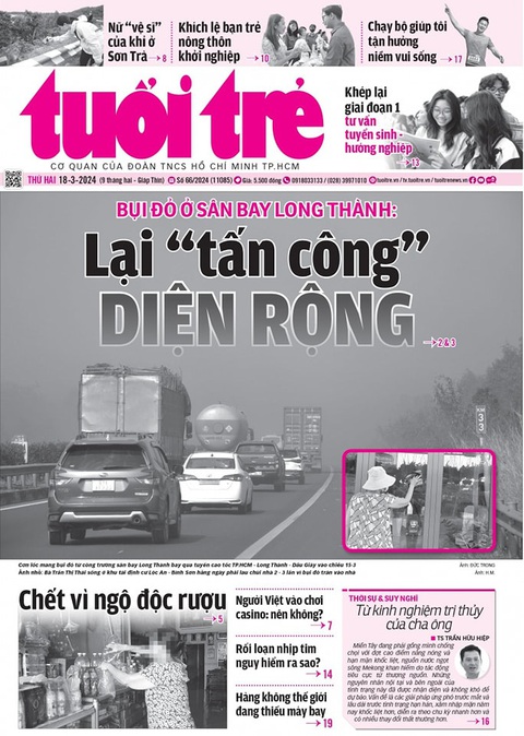 Bộ Giao thông vận tải yêu cầu ACV ngăn ngừa bụi đỏ sân bay Long Thành- Ảnh 2. Báo Tuổi Trẻ ngày 18-3 phản ánh tình trạng bụi đỏ sân bay Long Thành "tấn công" các khu dân cư và cao tốc
