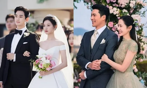 Hyun Bin và Son Ye Jin làm cameo 'Queen of tears' theo cách không ngờ- Ảnh 6. Tạo dáng của cô dâu chú rể