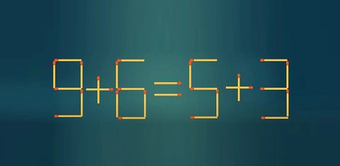 Thử tài IQ: Di chuyển một que diêm để 9+6=5+3 thành phép tính đúng- Ảnh 1.