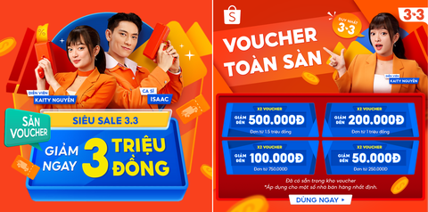 Cơn mưa voucher giúp người dùng chốt đơn loạt deal hàng hiệu với giá siêu tiết kiệm Cơn mưa voucher giúp người dùng chốt đơn loạt deal hàng hiệu với giá siêu tiết kiệm