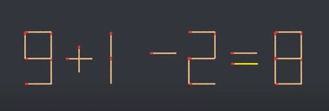 Thử tài IQ: Di chuyển một que diêm để 9+1=2-8 thành phép tính đúng- Ảnh 2.