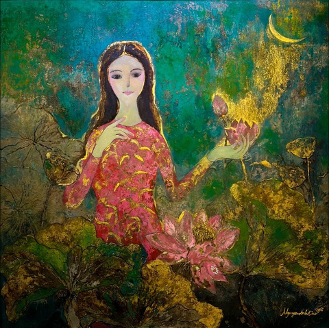 Tranh sơn mài “Miền an nhiên” của họa sĩ Nguyễn Anh Đào Tranh sơn mài “Miền an nhiên” của họa sĩ Nguyễn Anh Đào